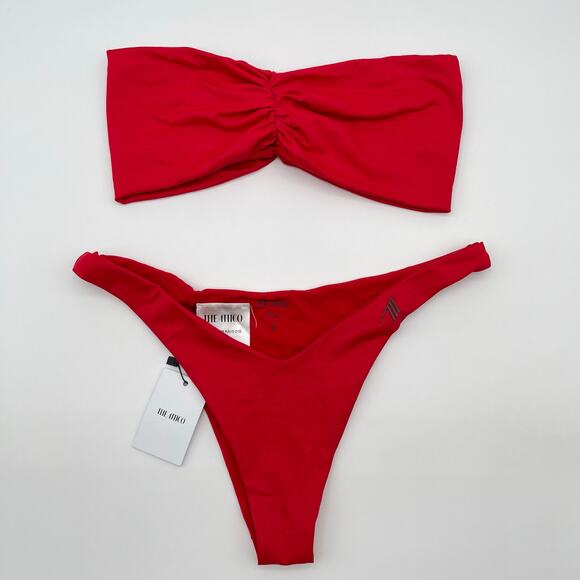THE ATTICO | NWT Strapless Bikini Set in Red Cheeky Bandeau S - Picture 4 of 11